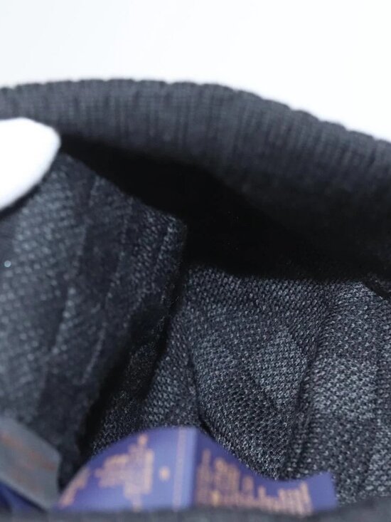 LOUIS VUITTON Knitted Fabrics Beanie Neopti Damier Hat Wool Black M77983